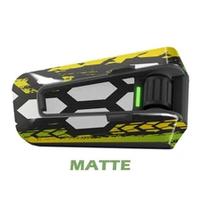 For Cardo Packtalk Edge Neo Pro Sticker Matte Wrap Decals Green Yellow Geometric