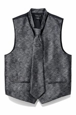 Sahara Club Paisley Gray Black Formal Vest 100 Polyester Size L/G