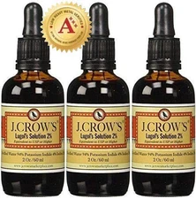 J.CROW'S Lugol's Solution of Iodine 2% 2 oz Three Pack (3 Bottles)