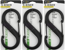 Nite Ize S-Biner Plastic Dual Carabiner 8 - Black 3-Pack 