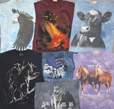 Lotto 7 magliette vintage The Mountain, Animal Tie Dye varie taglie M-L-XL