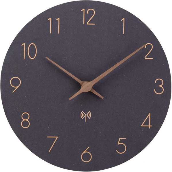 Mdf Holz Funkuhr Wanduhr Ohne TickgeräUsche Lautlos 30Cm Quarz Batterie-image