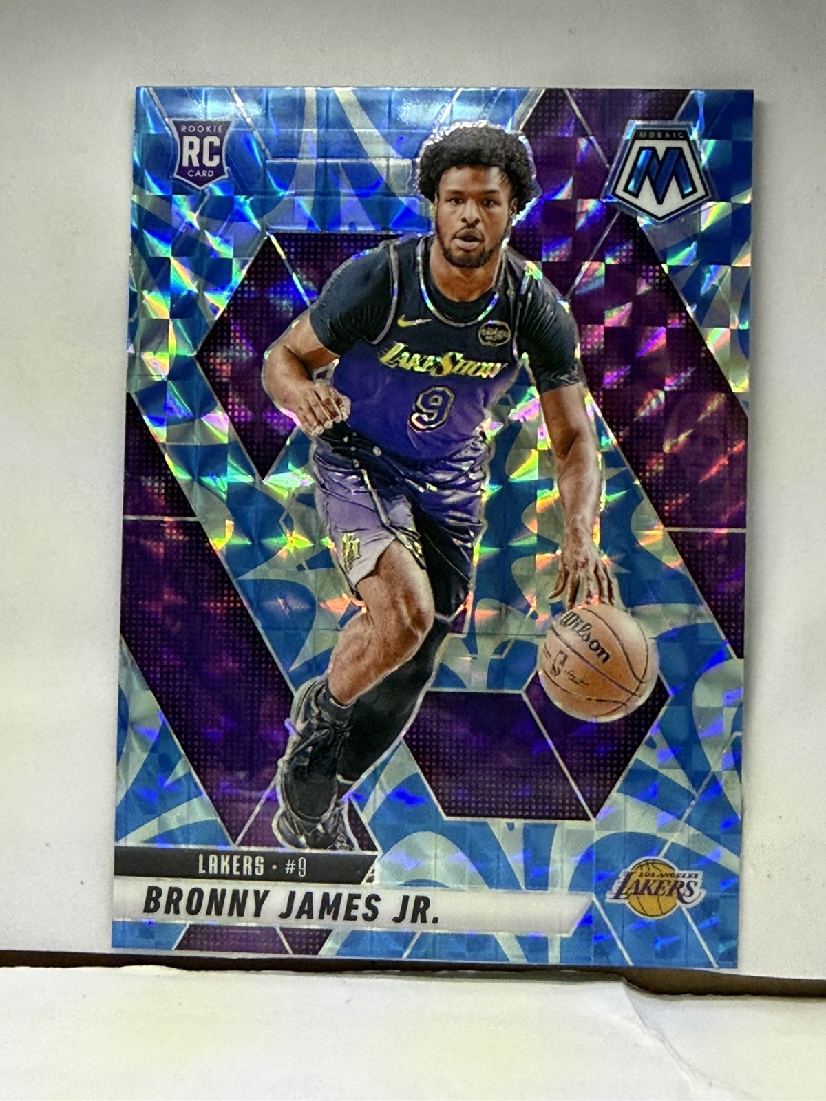 BRONNY JAMES JR. 2024-25 Panini Mosaic Blue Reactive Prizm Rookie RC #214
