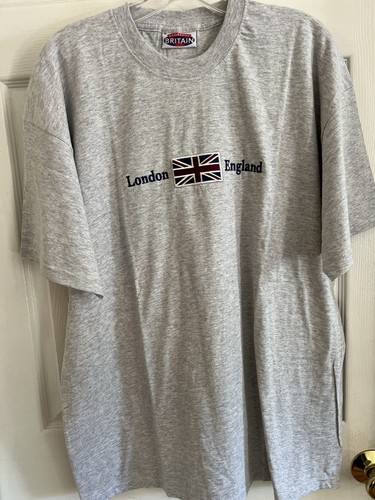 Vintage London England Shirt British Glorious Britain Flag T Embroidered Size XL - Picture 1 of 8