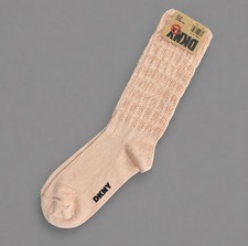 Vintage 90s DKNY Womens 9-11 Box Weave Crew Slouch Socks in 'Powder Blush' NWT