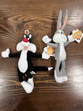 Looney Tunes Bugs Bunny Sylvester The Cat Beanie Toy Lot Of 2 Plush Vtg NOS