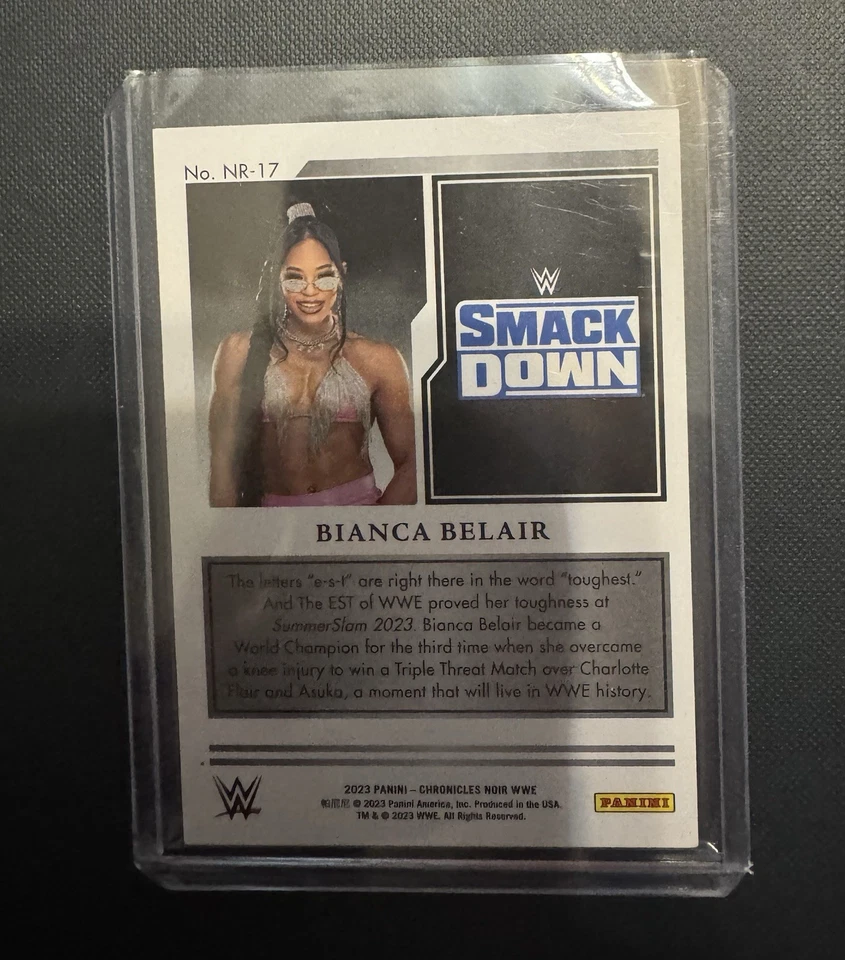 2023 Panini Chronicles WWE SSP Noir /99 Bianca Belair #NR-17 - Image 2 of 3