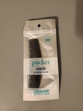 Conair Single Pocket Comb Black 1-Count Style On The Go Sealed