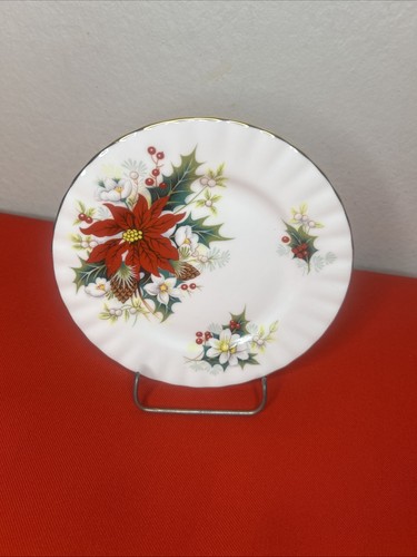Lot de 8 assiettes à pain et beurre Royal Albert Poinsettia os Chine Noël - Photo 11/20