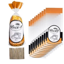 Plastic Bread Bags with Ties, 100 Pack Clear Loaf Bag for Homemade Bread - 9....