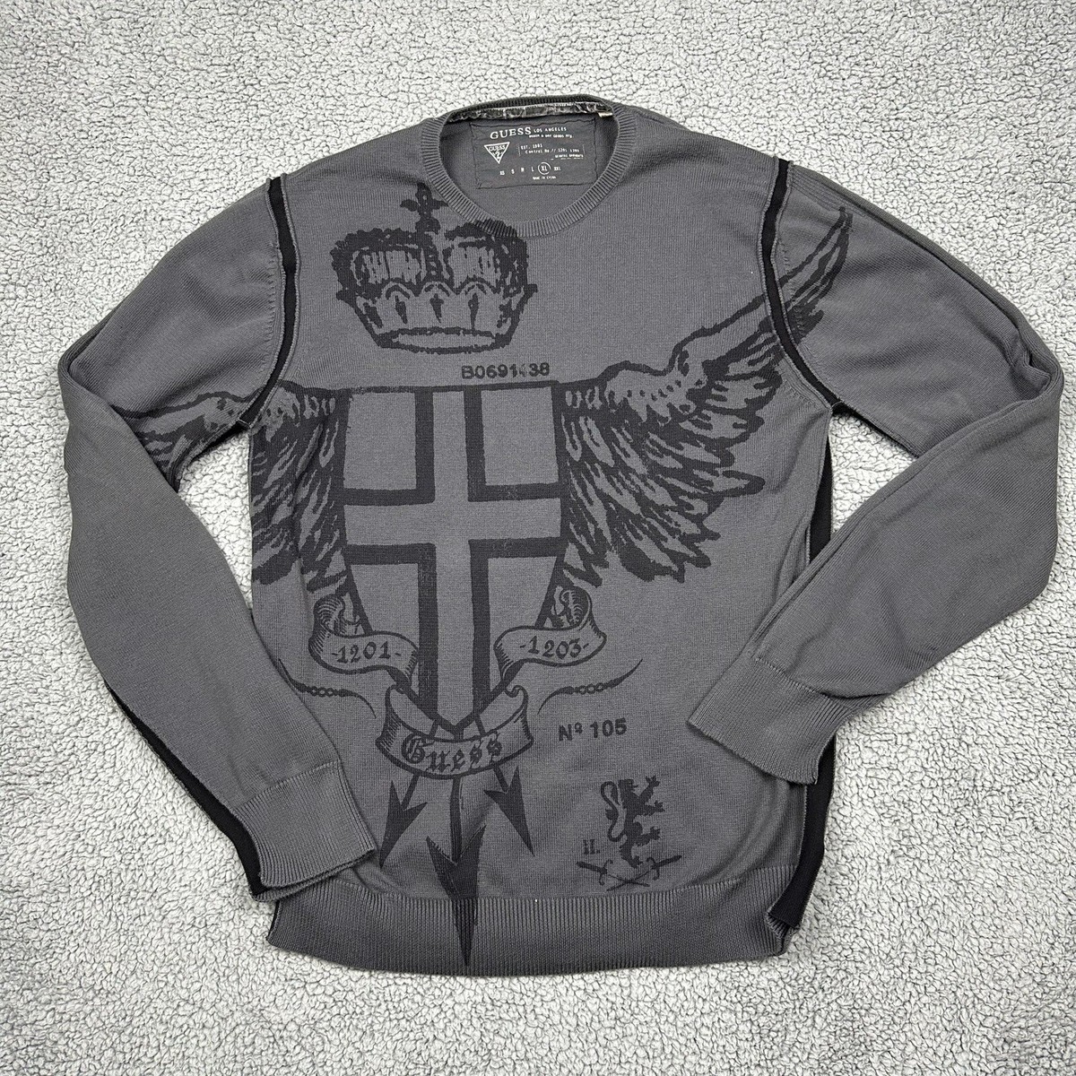 ゲス GUESS GUESS Originals Vintage Graphic Sweater （JBLK） ゲス GUESS GUESS Originals Vintage Graphic Sweater （JBLK