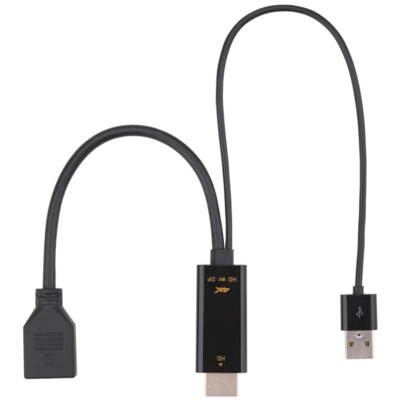 60Hz 4K HDMI to Displayport Female Adapter Cable Converter With USB Power For TV