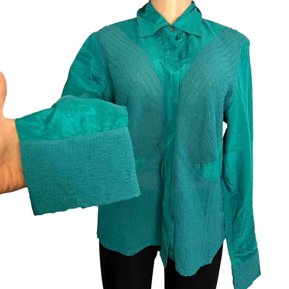 Nuevo con etiquetas Indigo Palms Denim Company Mezcla de Seda Celsius Botón Corto Talla XL Foto 3 de 4