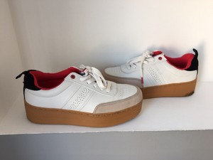 white platform trainers zara