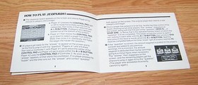 Game Tek Jeopardy! (NES-JP-US-2) Instruction Booklet Only For Nintendo Game READ