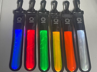 LED CLIP ON belt pants bag STRIP dance party club rave nylon mode flash light