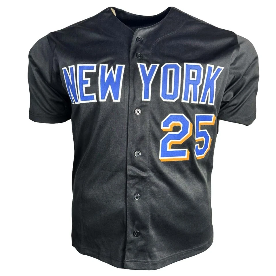 Camiseta de béisbol negra firmada por Bobby Bonilla de Nueva York (Beckett) Foto 3 de 3
