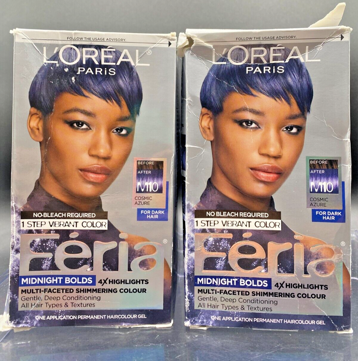 2 Pk) L'Oreal Feria -Midnight Bolds -#M10 Cosmic Azure For