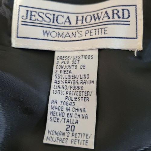 Jessica Howard Woman Petites 2 piece Jacket Dress Linen/Rayon Size 20 - Picture 10 of 10