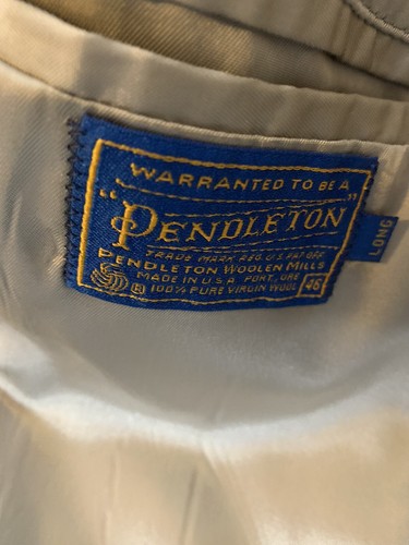 Vintage Pendleton Mens Wool Tweed Blazer Sport Coat Jacket Two Button Size 46 L - Picture 5 of 6