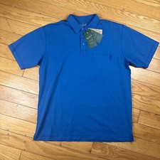 Woolrich Polo Pocket Shirt Uomo Grande Manica Corta Collo Blu Cotone Nuova con etichette