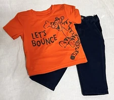 Disney Tigger 12M Short Sleeve Active Tee & Izod 18M Khaki Pants Outfit