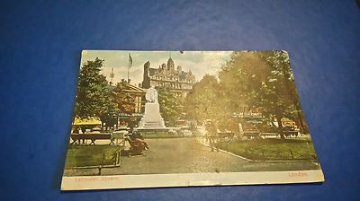 ANTIKE POSTKARTE LONDON LEICESTER QUADRAT FRANKIERT POSTED OKTOBER 1906 EDWARD VII SEHR GUTER ZUSTAND