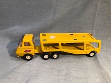 VINTAGE TONKA MOUND MINN USA PRESSED STEEL SEMI TRUCK CAR TRANSPORT TRAILER CAB