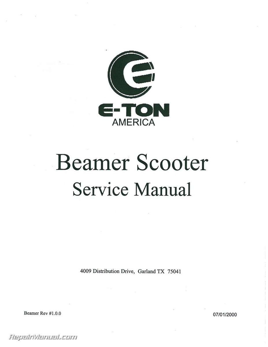 Eton Beamer Scooter Service Manual | eBay