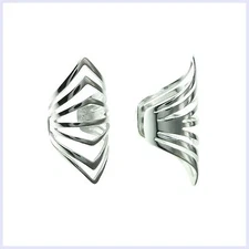 925 Sterling Silver Filigree Gothic Ring Clip On Cuff Earrings / Ear Wrap