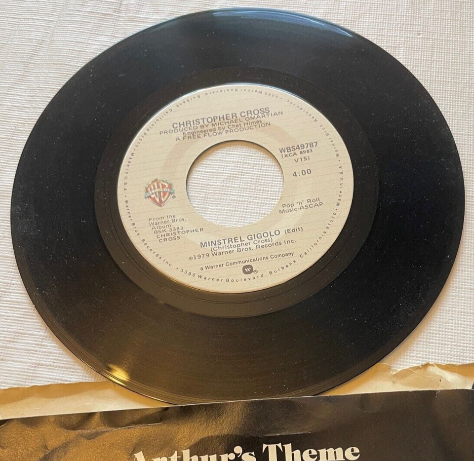 CHRISTOPHER CROSS - Arthur's Theme with a Picture Sleeve 45 vinyl #1 ...
