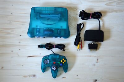 N64 - Nintendo 64 Konsole Clear Blue-White mit Original Controller