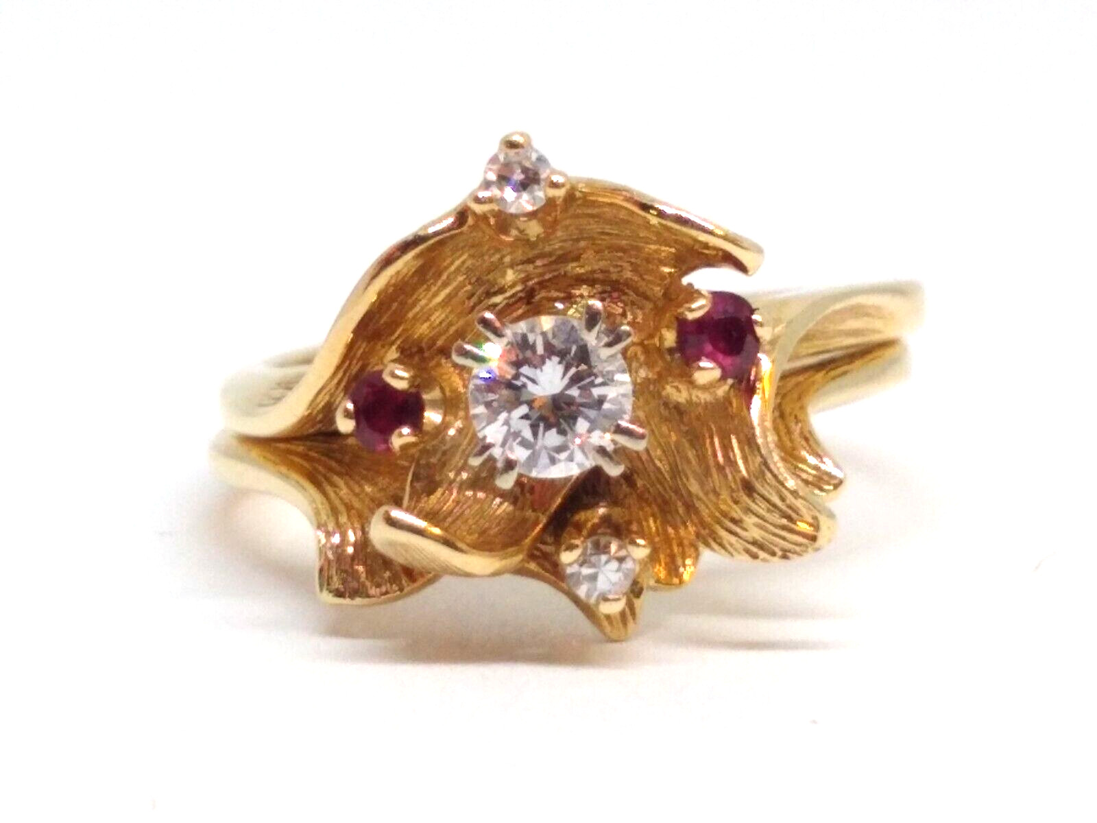 VTG, Two Piece, Diamond /Ruby Ring, signed Starfi… - image 1