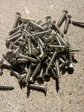 #10 X 1" Flat Head Slotted Tap Screw (200pcs) Stainless