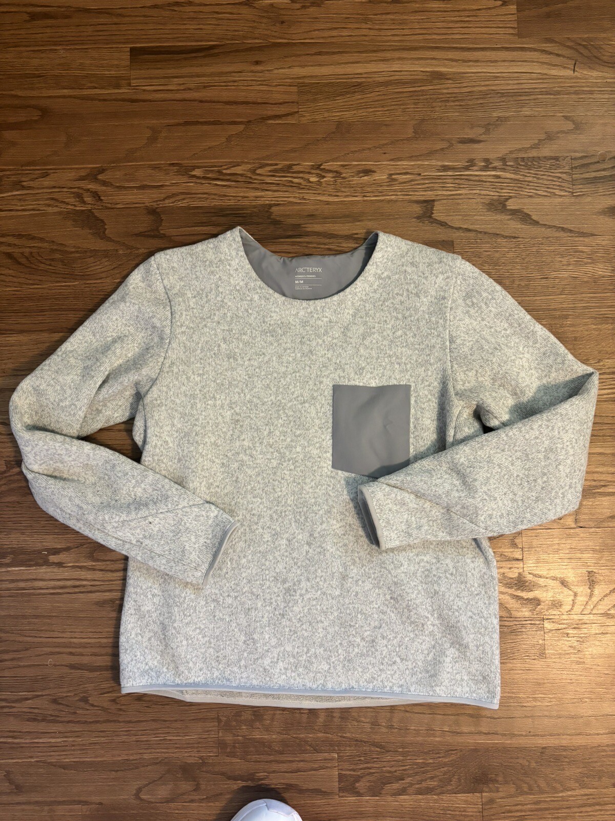 Maglione Arc'teryx Lavorato a Maglia Coperto Grigio Gillo Pile Tasca Donna Medium