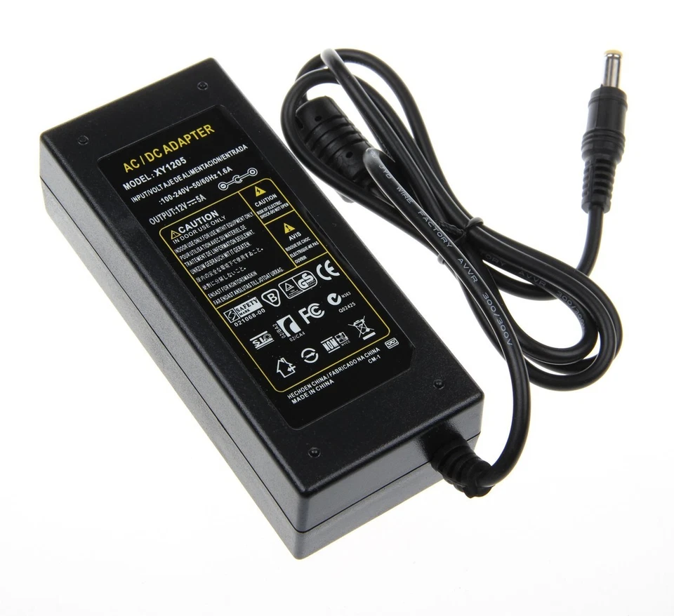 DC12V 5A 60W Power Supply Adapter+Free US Plug+DC For 5050 3528 LED Light Strip - Image 4 of 4