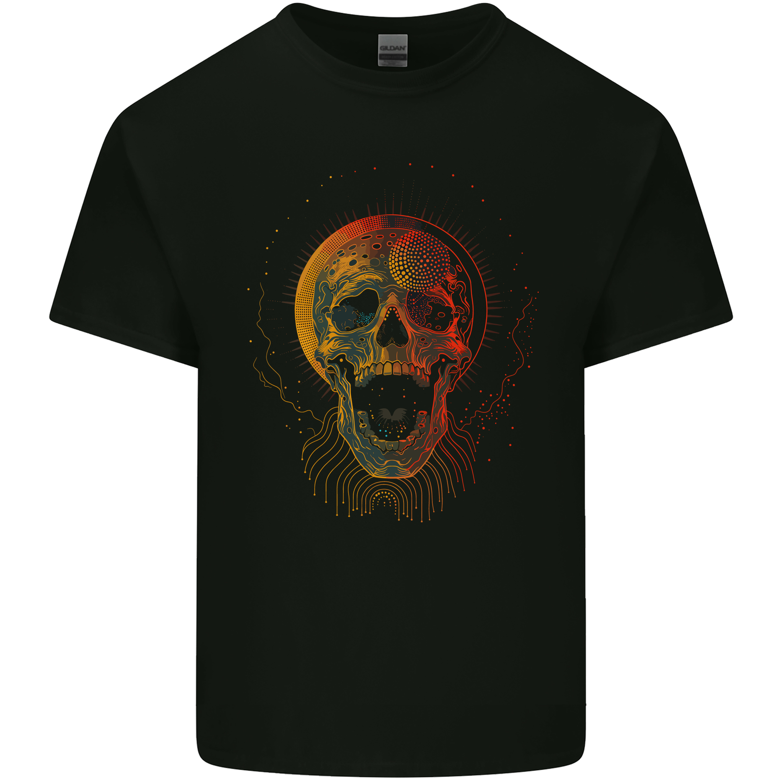 Cyberspace Skull Mens Cotton T-Shirt Tee Top