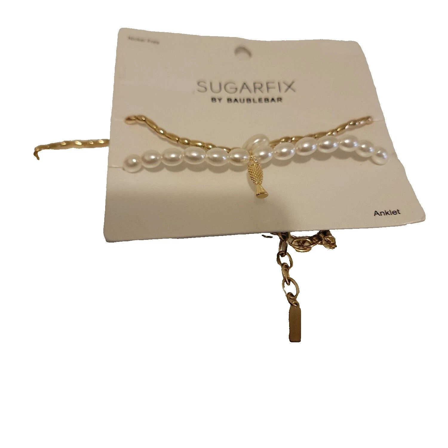 Chapado en Oro Blanco Perla Tobilleras de Moda