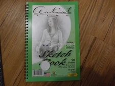 NEW Artist Line Sketch Book 9" x 6" 50 Sheets Medium Weight sketch book