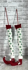 Elf Feet Christmas Tree, Planter, Wreath Decoration Cotton/Wood Filled Elf Shoes