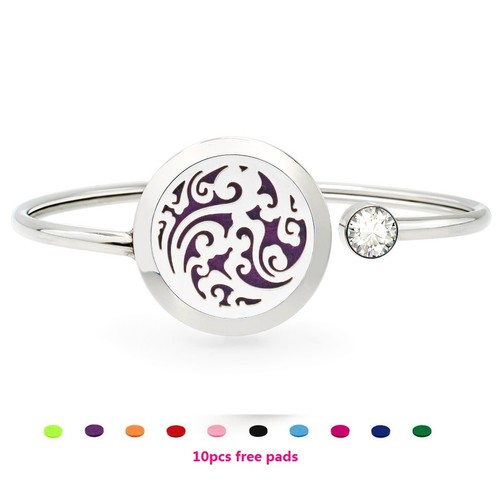 25mm  Rotatable Perfume Bangle Bracelet  Diffuser Essential Aromatherapy Locket - Picture 17 of 209