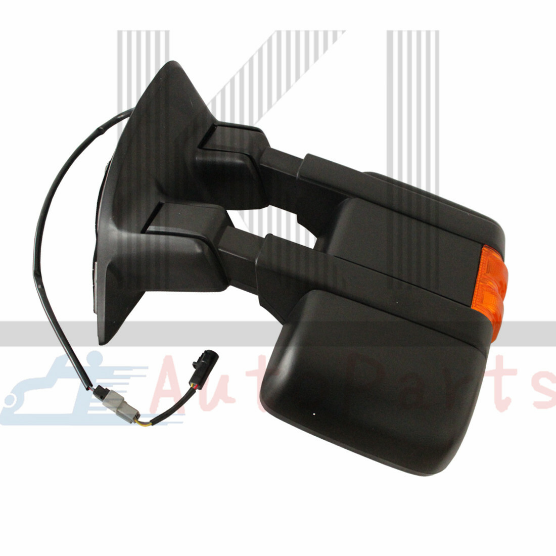 Pair Manual Towing Mirrors With Amber Turn Signal For Ford F250/F350 Super Duty (2008-2015) - Black, Left & Right
