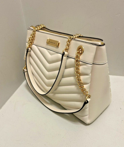 Bolso de hombro Michael Kors Whitney mediano con correa de cadena (crema claro) - Imagen 3 de 16