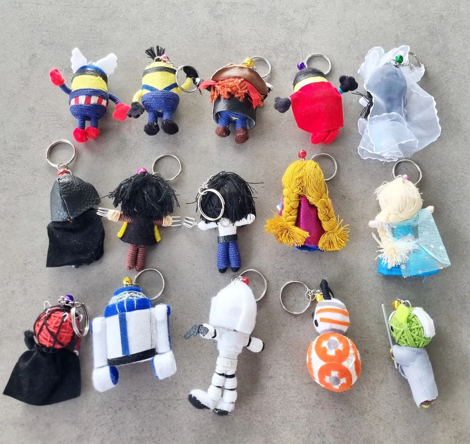 Voodoo String Doll Keychain Star Wars Anna Frozen Pendant Thailand Handmade Gift - Image 4 of 4
