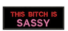 This Bitch Is Sassy Patch Embroidered Iron-on Applique Biker MC Funny Saying