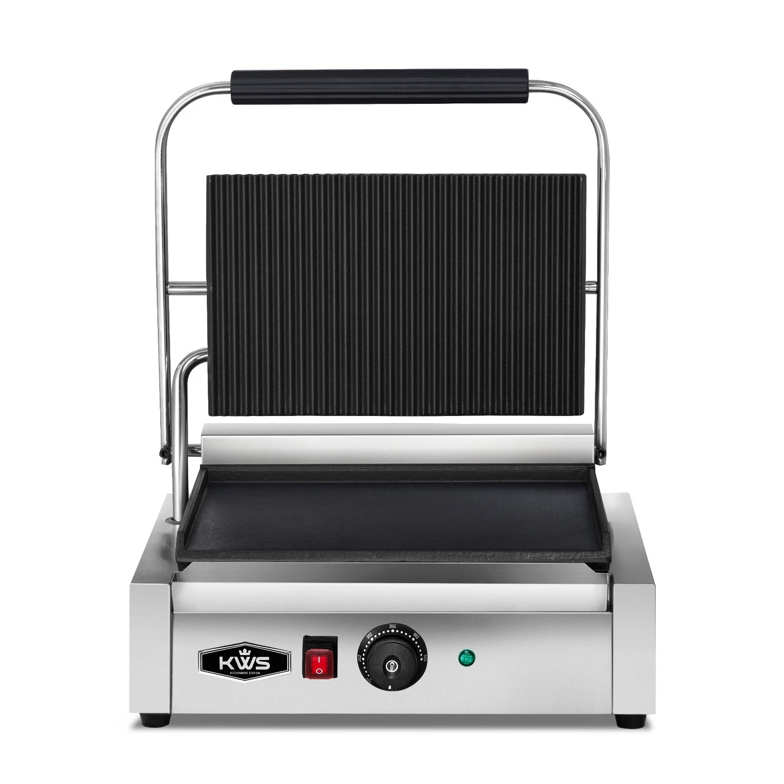 KWS PFM-17 Electric Commercial 1700W Panini Sandwich Grill 13.5"x 9.25"