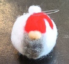 Needle Felted Adorabe Gnome Ornament Handmade By Michelle Andrews Folk Art.
