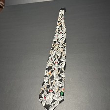Vintage 90 s Bugs Bunny Looney Tunes cartoon Warner Bros Novelty Necktie