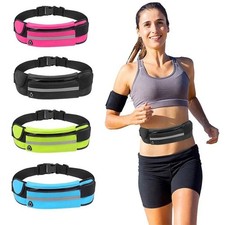 Zipped Running Belt Sports Jogging Phone Keys Mobile Money Bum Bag Waist Travel