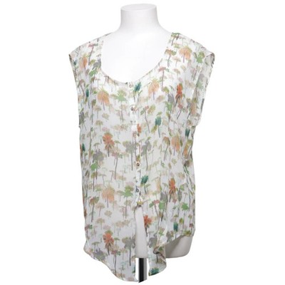 Pull & Bear, Top, Größe: L, Weiß/Mehrfarbig, Blumen, Damen #mCT